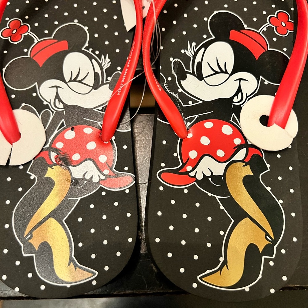 Disney Parks Minnie Mouse flip flops size 10 - Picture 3 of 3